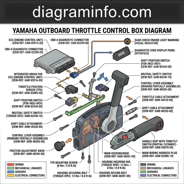 yamaha outboard throttle control box diagram diagram with labeled components and explanations